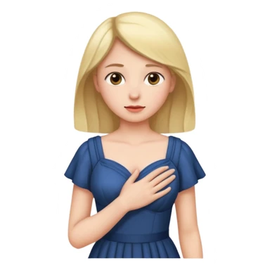 una mano en pecho vestido sticker