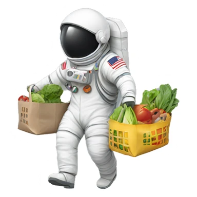 Astronaut carrying groceries  sticker