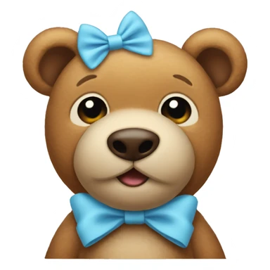 Teddy Baer with a light blue bow on its ear  sticker