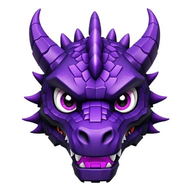 Minecraft black dragon head with purple eyes sticker
