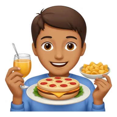 enjoying food expression sticker