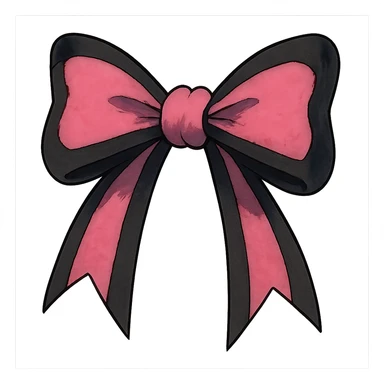 pink and black gothic bow sticker