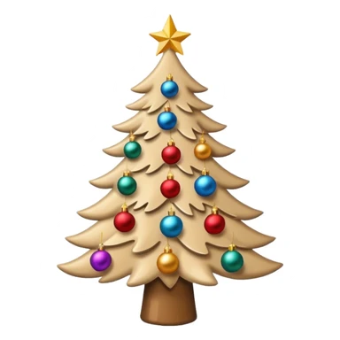 Beige Christmas tree sticker