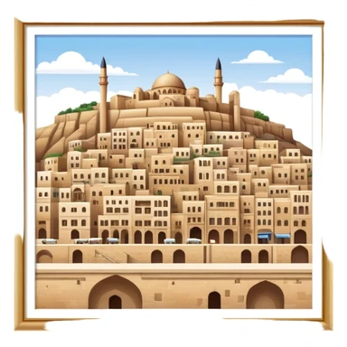 mardin şehri evleri bir platform üzerinde sticker