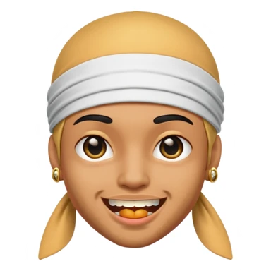 peach with an black durag and grillz sticker
