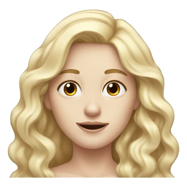 Woman, white skin, pale skin, long hair, blonde hair, wavy hair, losing weight sticker