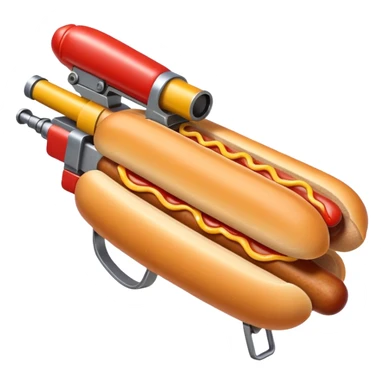 hotdog with machine gun sticker