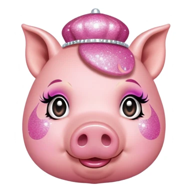 drag queen pig glitter pink sticker