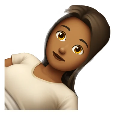 A Girl laying in bed on iPad  sticker