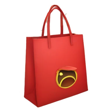 bolso rojo de compras con simbolo de promocion en el centro sticker