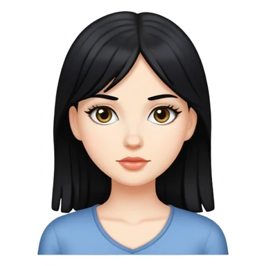 white girl with black hair sticker