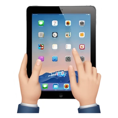 Hands holding ipad sticker