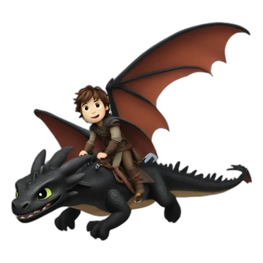 Hiccup flying on a dragon toothless sticker