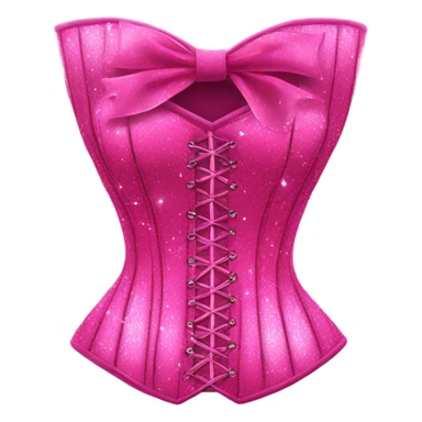 Hot pink corset top with glitter and huge bows  sticker