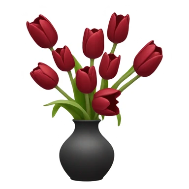 Dark red tulips vase sticker