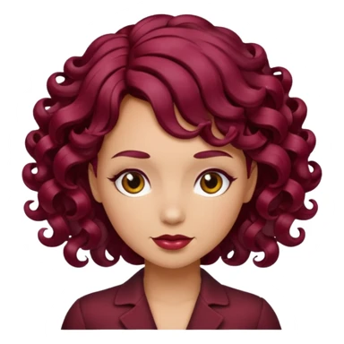 burgundy detail of hair curl sticker