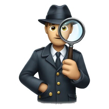 detective with magnifying glass in his hand sticker