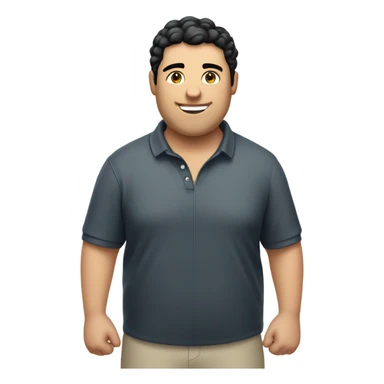 Laid back white guy with black hair and chubby wearing a polo shirt and a sport jacket  sticker