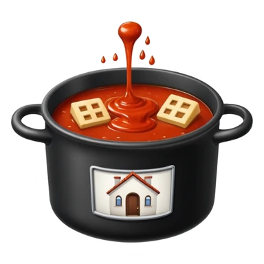 House in a pot of sauce sticker