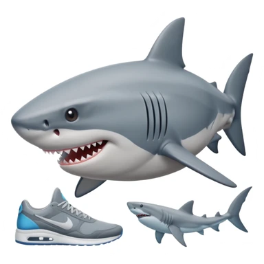 Shark with a nikes sticker
