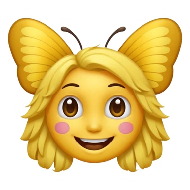 Emoji sourire avec un nœud papillon dans les cheveux sticker