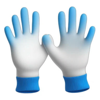 Deux gants blancs souriants, il y a dessiné en bleu un signe mystérieux maçonnique bleu de deux équerres inversées.  sticker