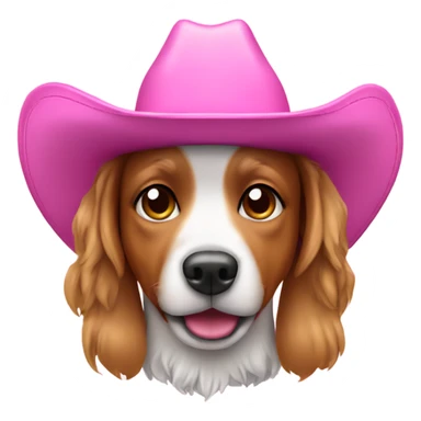 Dog wearing pink cowgirl hat sticker