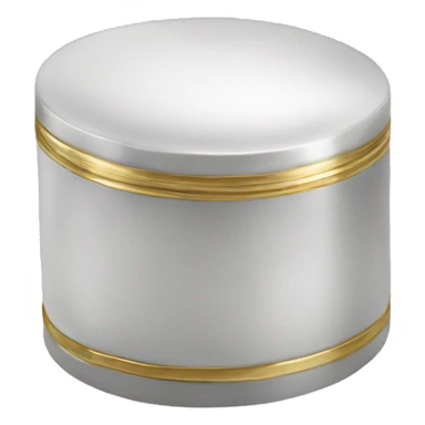 White gold round trinket box sticker