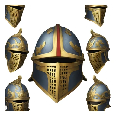 ornate french full-face armet helmet intricate inlays sticker