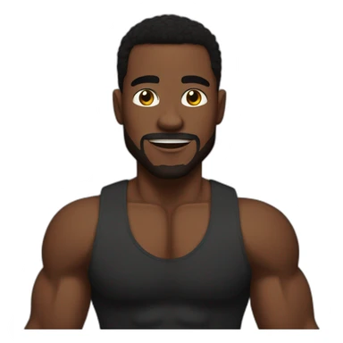 Black muscle men sticker