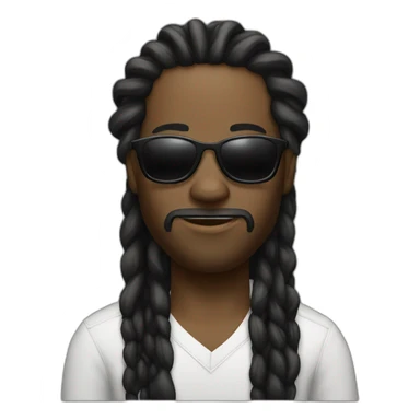 A black man with dread locks and sunglasses sticker