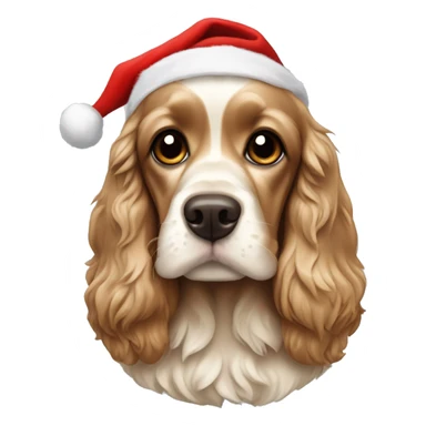 Cocker spaniel with Santa hat sticker