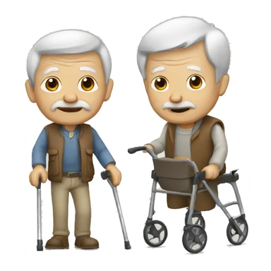 Old man with walker sticker