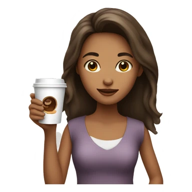 girl holding a cup of coffee sticker