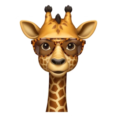 portrait of giraffe, wearing sun glasses, front view sticker
