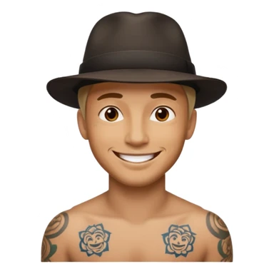 hat wearing tattooed man sticker