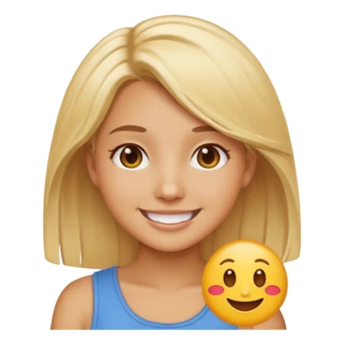 tan girl with light blonde hair emoji style sticker