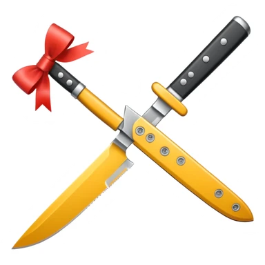 knife with little bows around it sticker