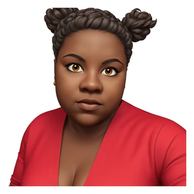 realistic portrait of dark-skinned woman sticker