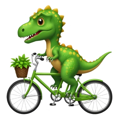 Cute dinosaur riding a bike  sticker