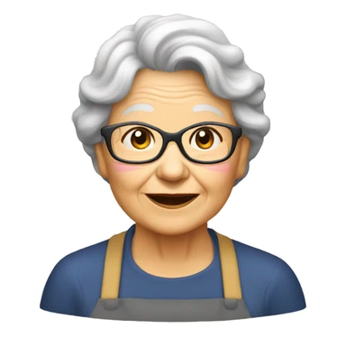 grand mère qui mange de la salade  sticker