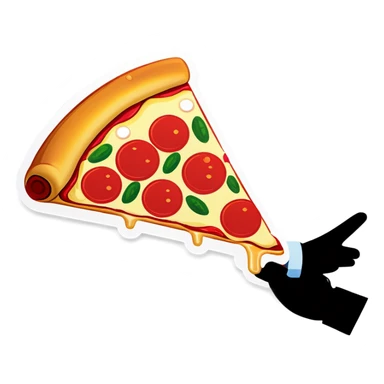 Pizza emoji at the man’s eyes sticker