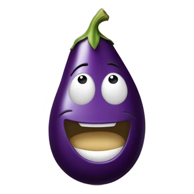 🤑 but eggplant emoji instead of dollar sign  sticker