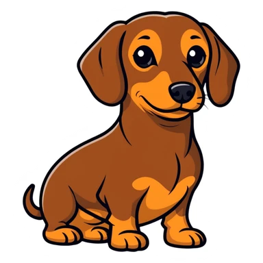 brown dachshund sticker