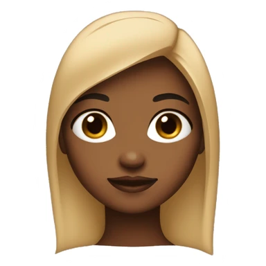girl brown skin with black straight hiar sticker