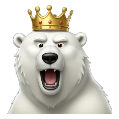 King Polar Bear a little bit mad sticker