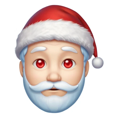 Fantasy human portrait emoji, Santa Claus hat slightly frosted, icy winter face with red candlelight reflection in eyes, cold blue lighting, subtle festive contrast, emotional minimalism, clean readable emoji style, male/female variant
 sticker