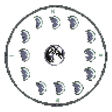 lunar month showing moon phases in a cycle sticker