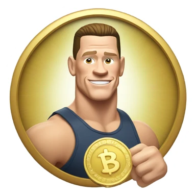 John cena holding a alt coin sticker
