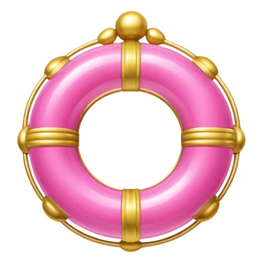gold rococo pink inflatable ring sticker